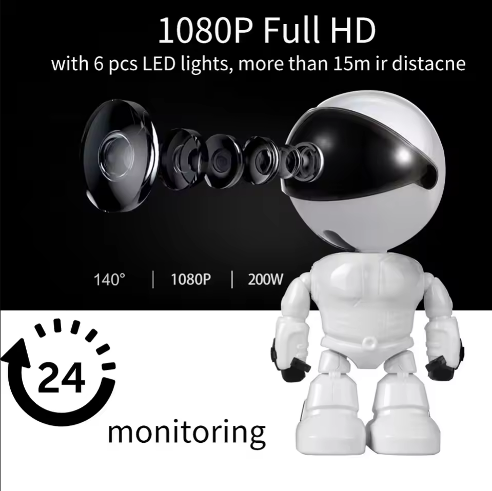 Home Security Robot - Akıllı Robot WiFi IP Kamera 1080P