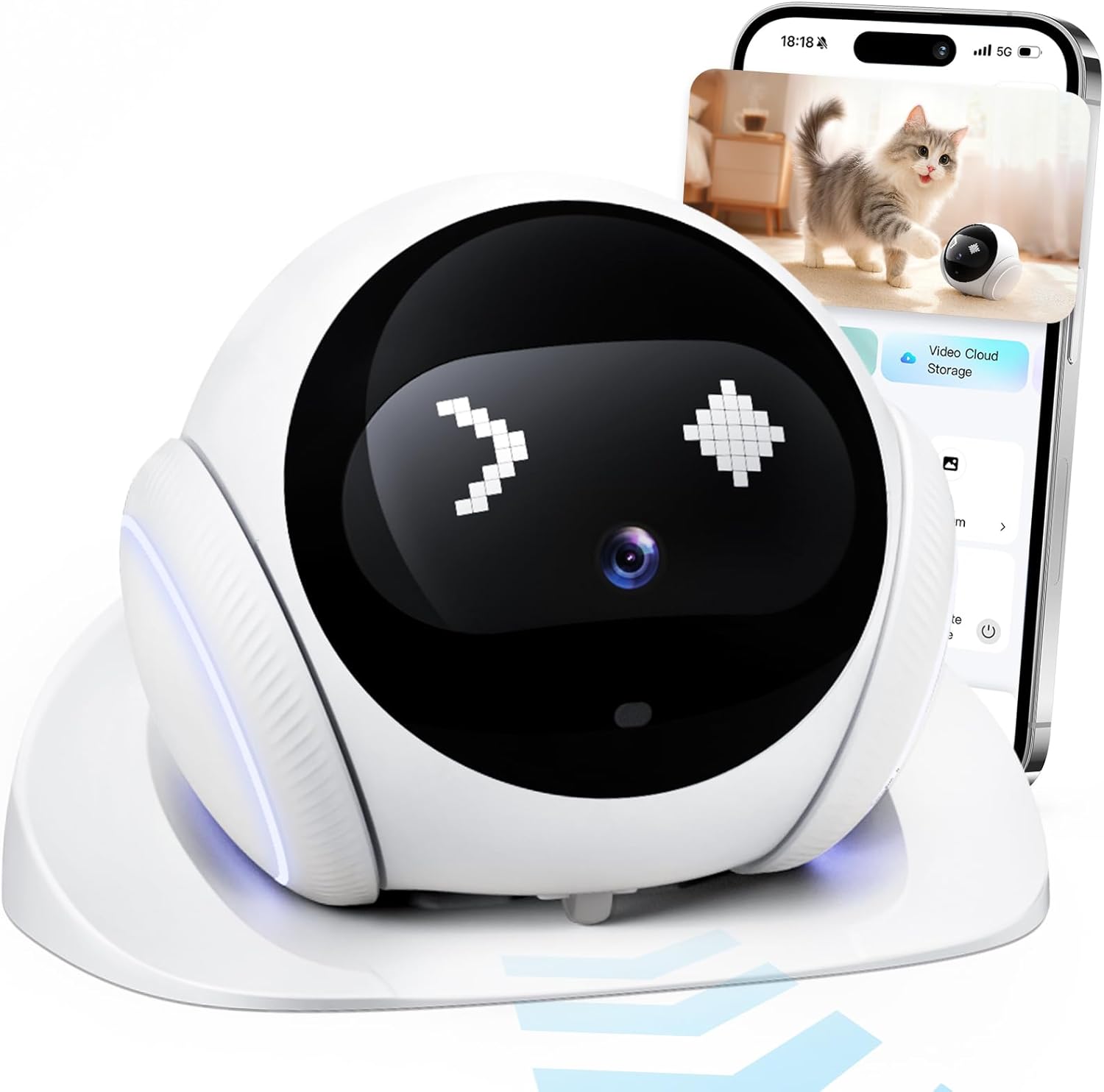 Home Security Robot Dog - 2.4GHz WiFi özellikli, hareket takipli, lazer