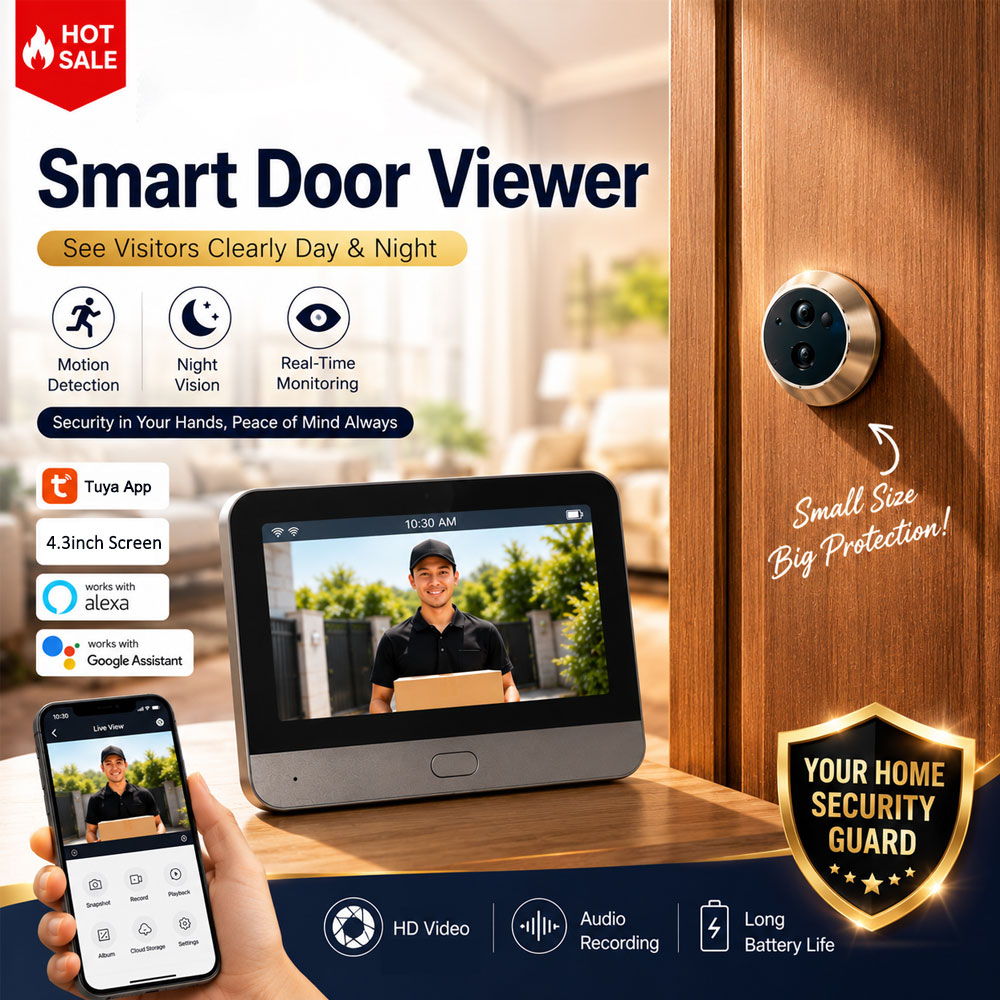 Home Security Google Camera - Tuya Smart 5MP Kapı Gözetleme Kamerası,