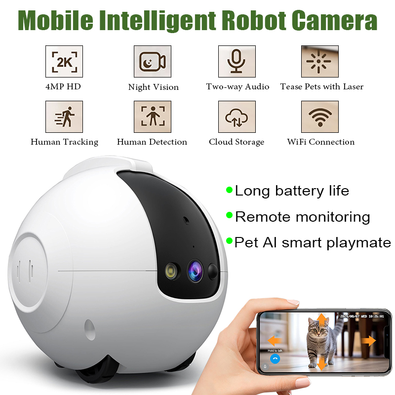 Home Security Robot Dog - Evde Bakım Güvenlik Kamerası Mobil Akıllı