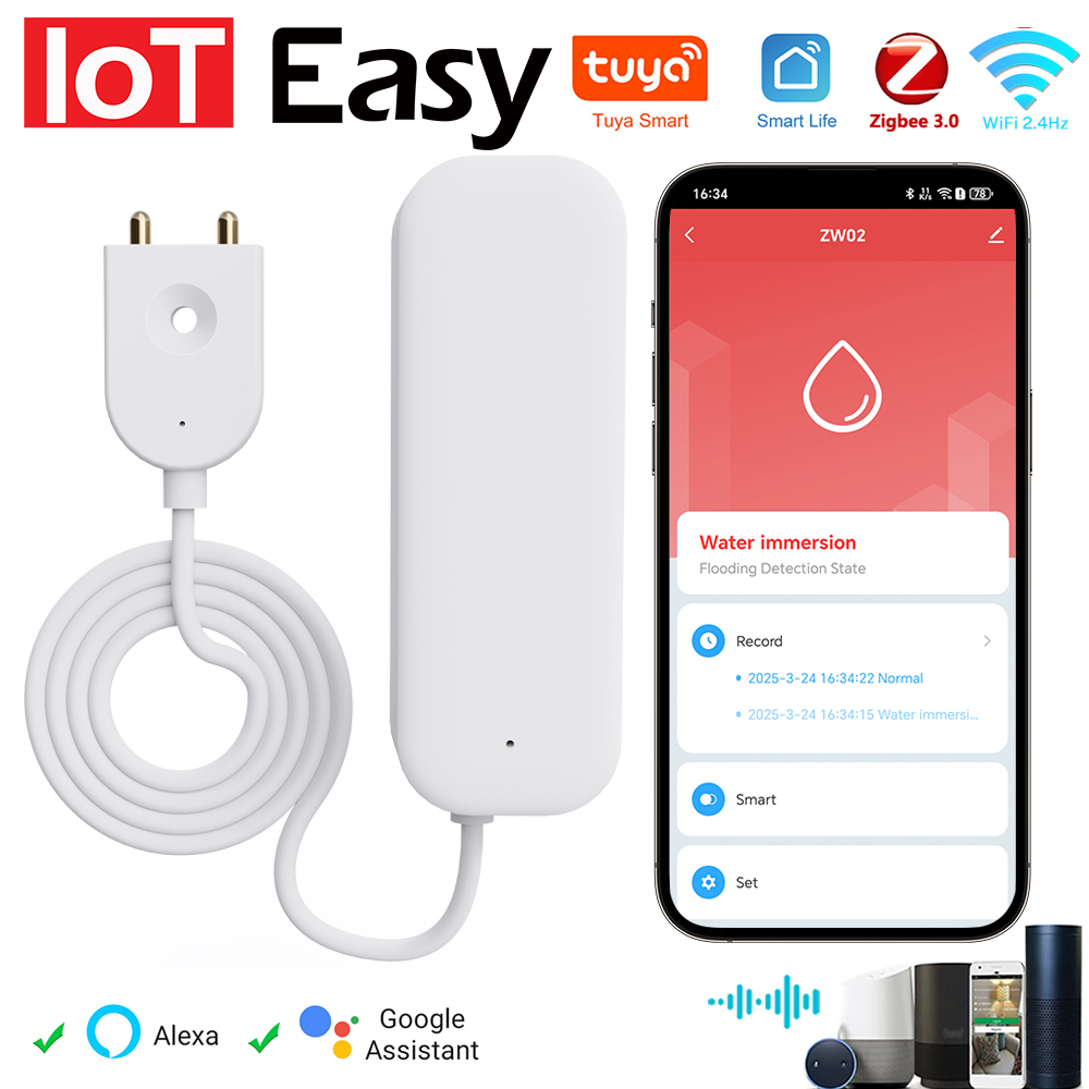 Home Security Gadgets - Tuya WiFi ZigBee Su Sensörü Kaçak