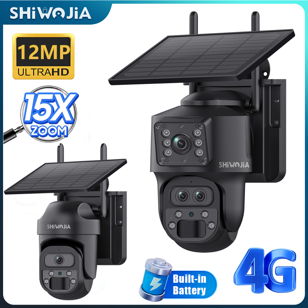 Home Security Outdoor Camera System - SHIWOJIA 15X ZOOM Güneş Kamerası 4G