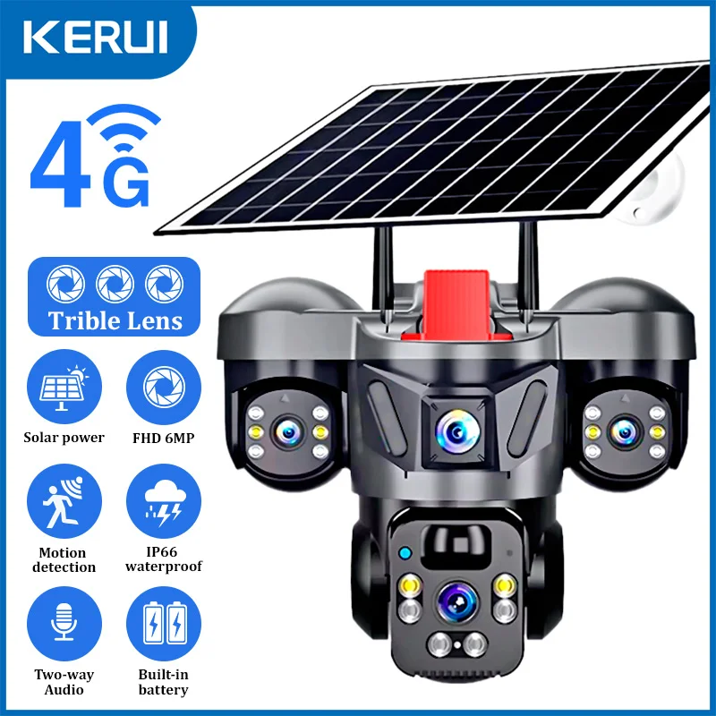 Home Security Outdoor Camera System - KERUI Dış Mekan PTZ 6MP 4G