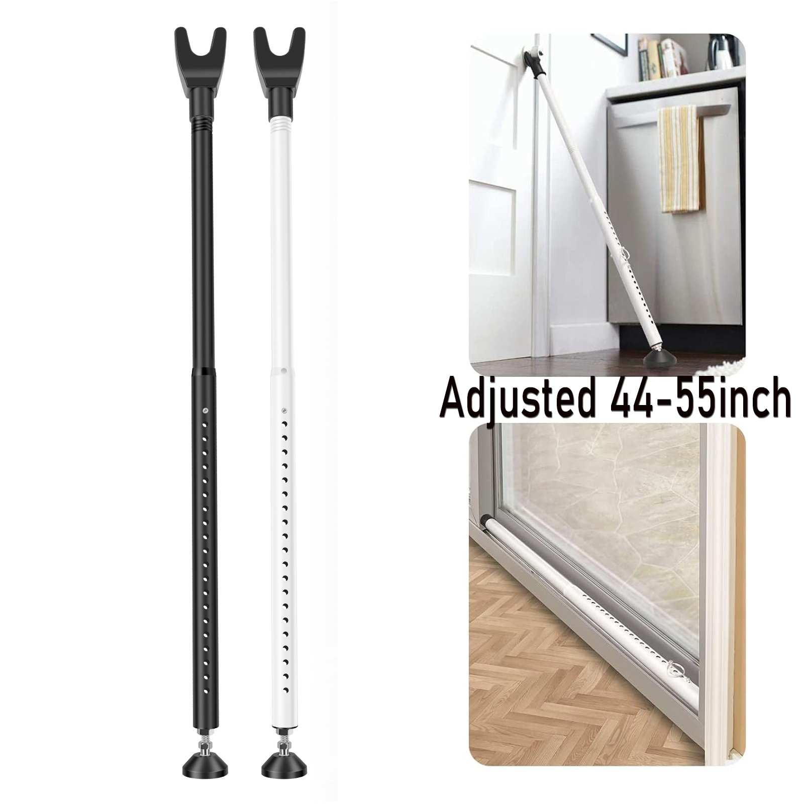 Home Security Bars - Ayarlanabilir 44-55 İnç Kapı Güvenlik Çubuğu,