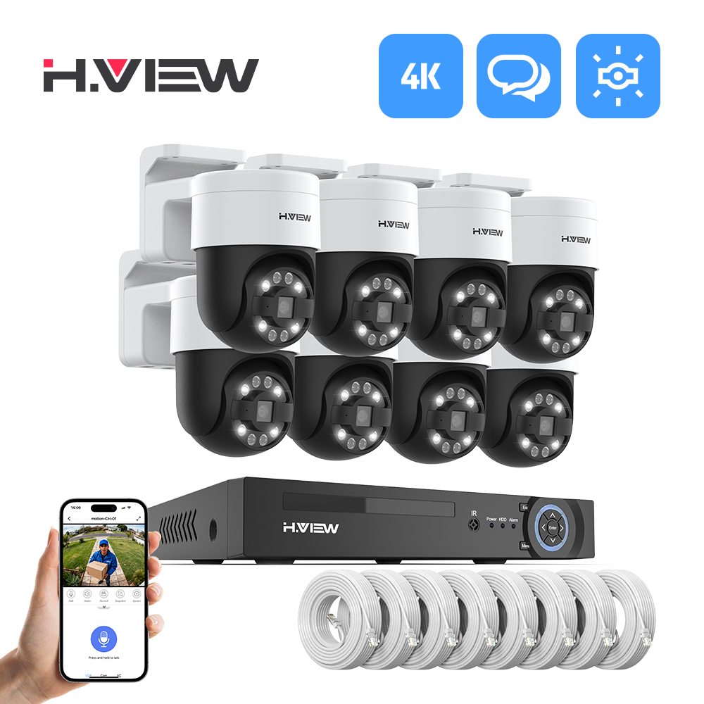 H.view 8Ch 4K 5MP 8MP Cctv Güv - Home Security Outdoor Camera System incelemesi ve fiyatı